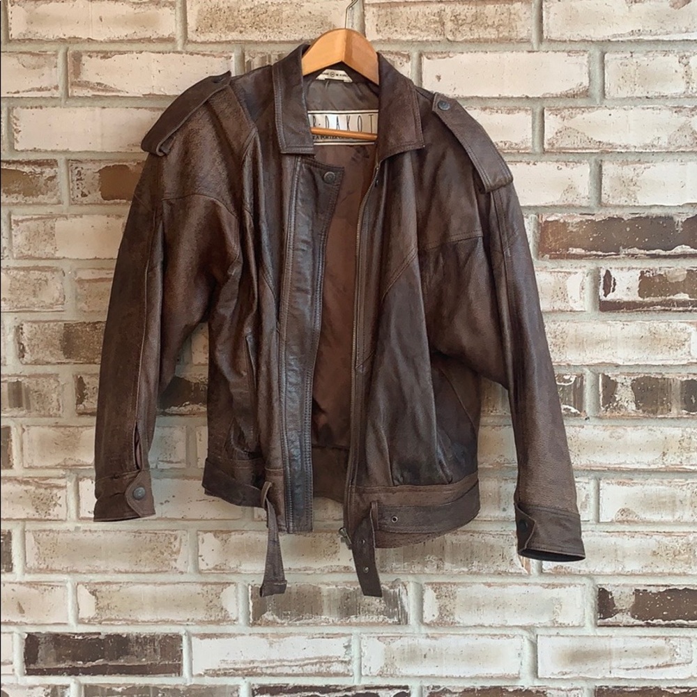 BB Dakota • Leather Bomber Jacket Sz M